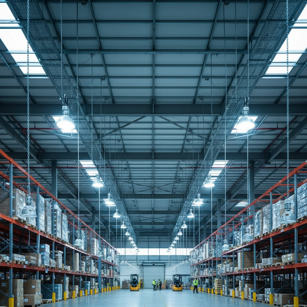 Освещение в складах с высокими потолками: особенности монтажа